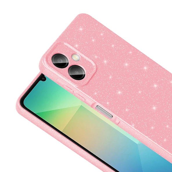 Zore Galaxy ile uyumlu A06 Kılıf Kamera Korumalı Simli Lüks Koton Kapak - 5