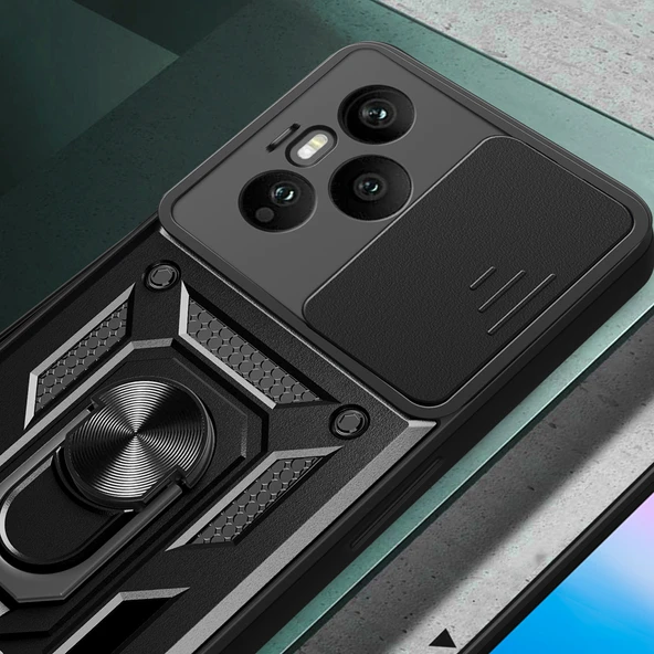 Zore Honor 400 Pro Kılıf Magnetik Standlı Kamera Korumalı Sürgülü Vega Kapak - 4
