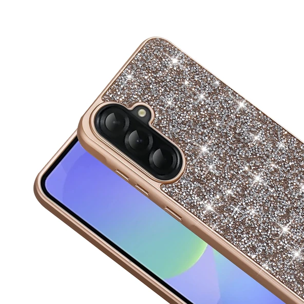 Galaxy A56 Kılıf Parlak Taşlı Tasarım Zore Pırlanta Kapak - 5