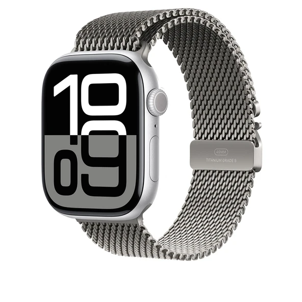 Apple Watch 10 46mm Zore KRD-100 Titanyum Hasır Kordon - 5