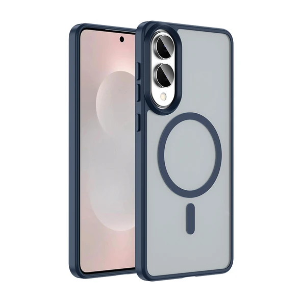 Zore Galaxy ile uyumlu S25 Edge Kılıf M-safe Şarj Özellikli Mat Arka Yüzey Sio Kapak - 12