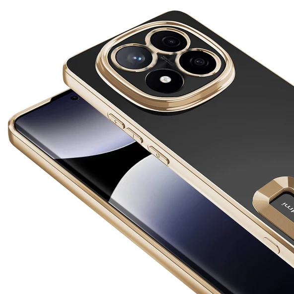 Zore Xiaomi ile uyumlu Redmi Note 14 Pro 5G Kılıf Kamera Korumalı Logo Gösteren Omega Kapak - 5