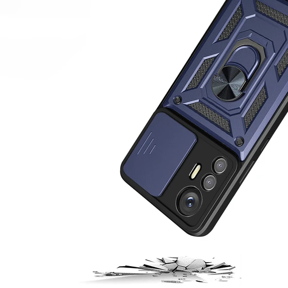 Zore Xiaomi ile uyumlu Mi 12 Lite Kılıf Magnetik Standlı Kamera Korumalı Sürgülü Vega Kapak - 2