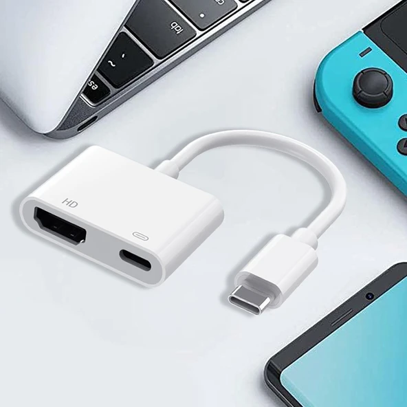 Zore Type-C to Type-C PD100W + HDMI 4K@30Hz 2in1 Adaptör - 7