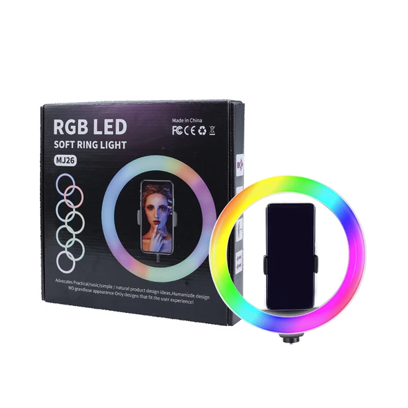 Zore MJ20 RGB Light 8 inç Işıklı Telefon Tutucu Ring Light - 3