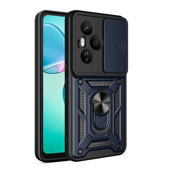 Zore Honor 400 Pro Kılıf Magnetik Standlı Kamera Korumalı Sürgülü Vega Kapak - 11