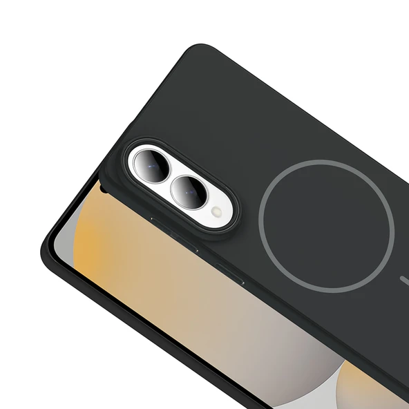 Zore Galaxy ile uyumlu S25 Edge Kılıf M-safe Şarj Özellikli Ruby Sert Kapak - 11