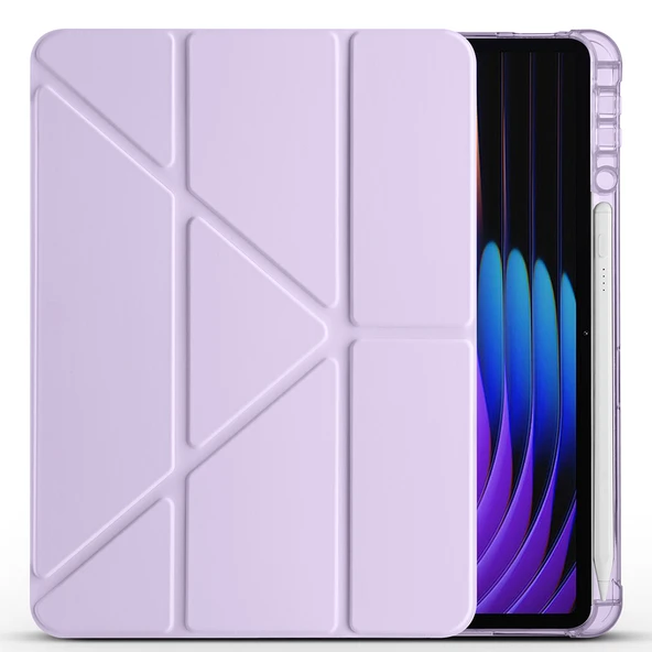 Zore Xiaomi ile uyumlu Pad 7 Pro Kılıf Tri Folding Kalem Bölmeli Standlı Kılıf - Resim 5