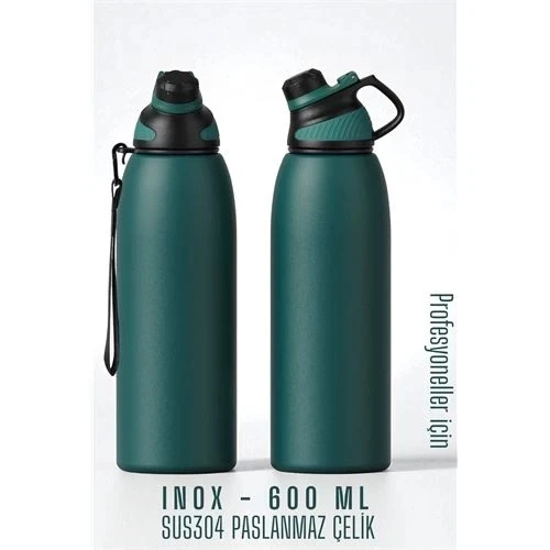 CEYLAN ADAM  Inox Çelik Termos - 600 ml  SUS304 Çelik Termos Profesyonel YEŞİL - 1