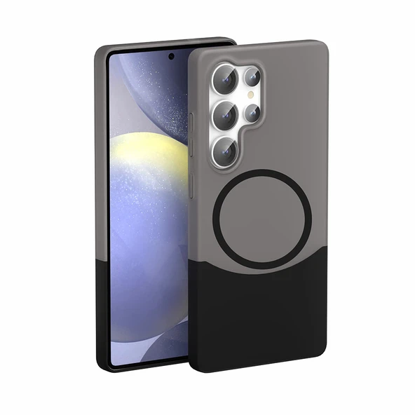 Zore Galaxy ile uyumlu S25 Ultra Kılıf M-Safe Şarj Özellikli Mıknatıslı Duble Kapak - 9