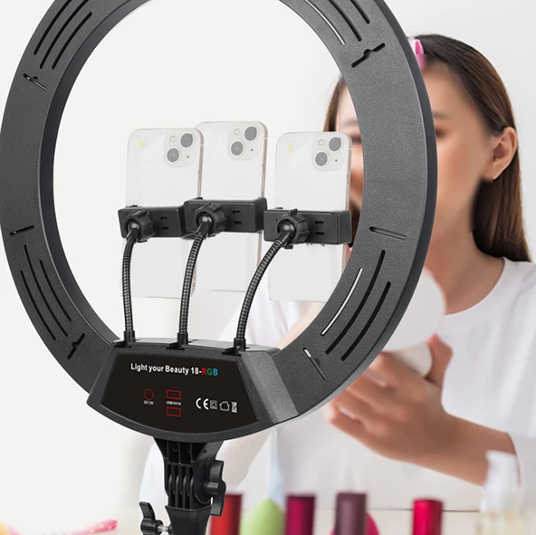 Zore LJJ22 RGB Light 56cm Işıklı Telefon Tutucu Ring Light - 2
