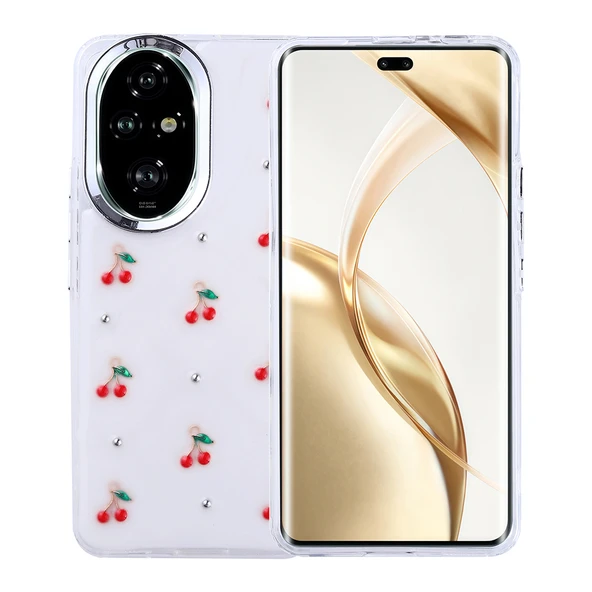 Zore Honor 200 Pro Kılıf Airbag Tasarımlı Simli Şeffaf Kutup Kapak - 3