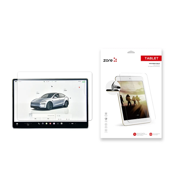 Zore Tesla Model Y Yeni Seri 2in1 Nano Araç Multimedya Ekran Koruyucu - 1