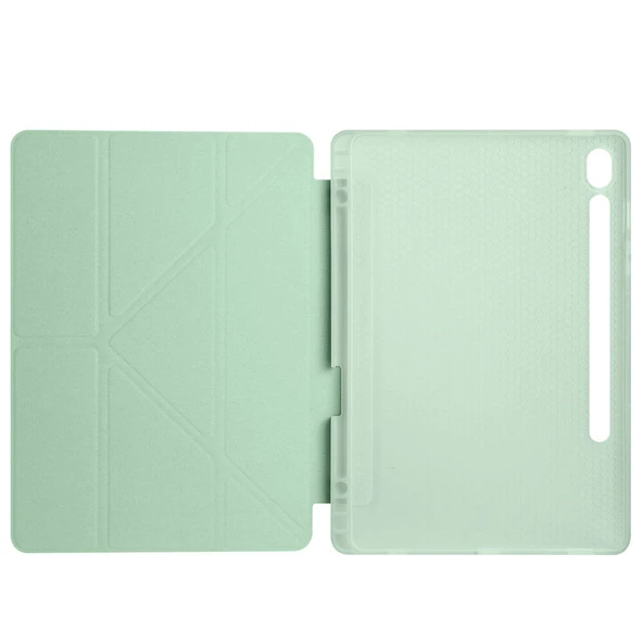 Zore Galaxy ile uyumlu Tab S10 FE Kılıf Tri Folding Kalem Bölmeli Standlı Kılıf - Resim 8