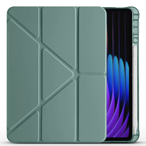 Zore Xiaomi ile uyumlu Pad 7 Pro Kılıf Tri Folding Kalem Bölmeli Standlı Kılıf - Resim 3