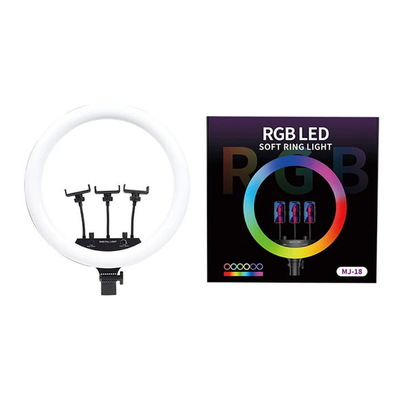 Zore MJ-56 Uzaktan Kumandalı 21 inç Işıklı Telefon Tutucu Ring Light - 3