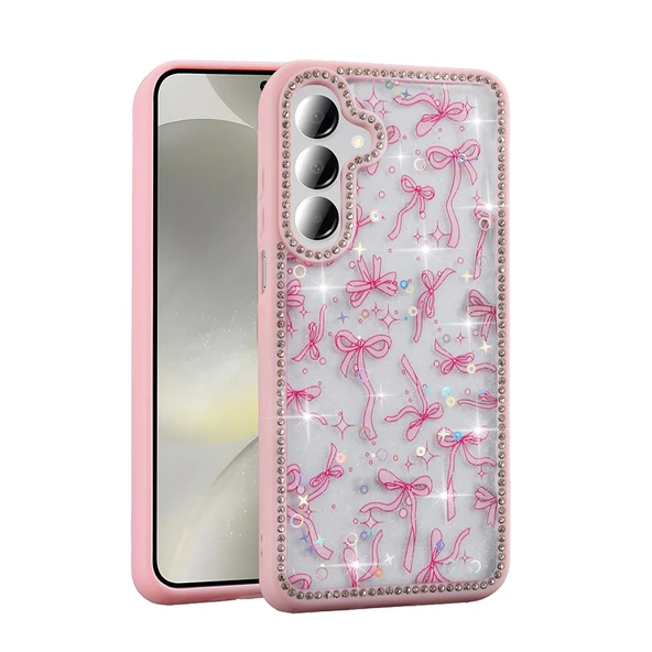 Zore Galaxy ile uyumlu A55 Kılıf Taşlı ve Simli Tasarım Azra Kapak - Resim 10