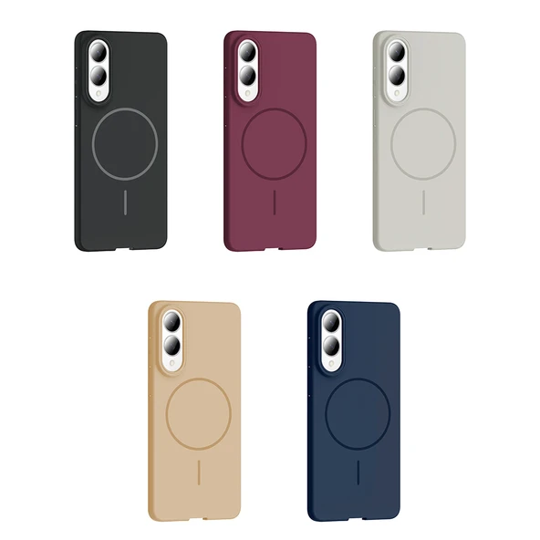 Zore Galaxy ile uyumlu S25 Edge Kılıf M-safe Şarj Özellikli Ruby Sert Kapak - 12