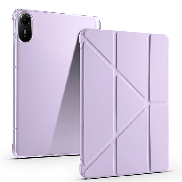 Zore Xiaomi ile uyumlu Redmi Pad 2 Kılıf Tri Folding Kalem Bölmeli Standlı Kılıf - Resim 11