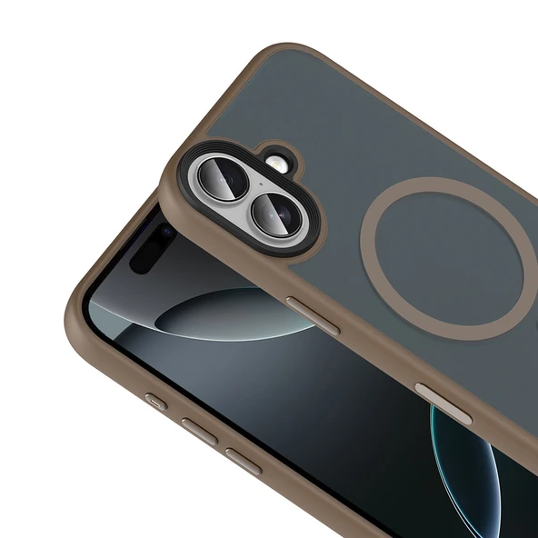 Zore Apple ile uyumlu iPhone 17 Kılıf Mat Arka Yüzey Wireless Şarj Özellikli Flet M-safe Kapak - Resim 11