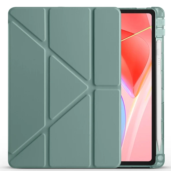 Zore Lenovo ile uyumlu Tab TB-311FU Kılıf Tri Folding Kalem Bölmeli Standlı Kılıf - 2