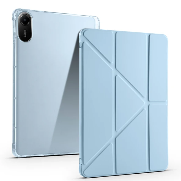 Zore Xiaomi ile uyumlu Redmi Pad 2 Kılıf Tri Folding Kalem Bölmeli Standlı Kılıf - Resim 9