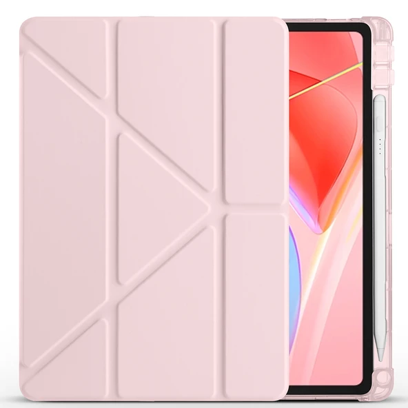 Zore Lenovo ile uyumlu Tab TB-311FU Kılıf Tri Folding Kalem Bölmeli Standlı Kılıf - 4