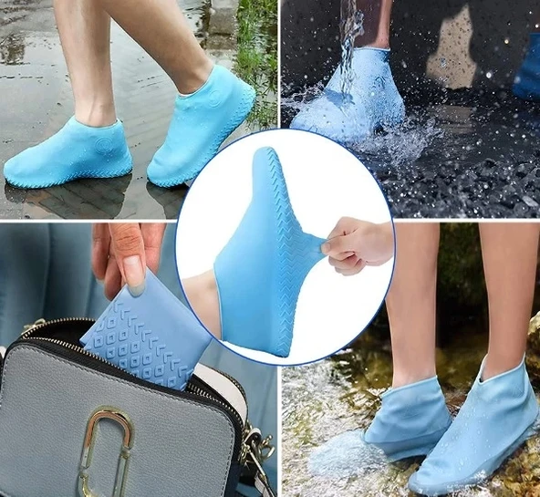 CEYLAN ADAM  Silikon Ayakkabı Kılıfı Kaymaz Su Kir Geçirmez  M Beden Beyaz - Resim 3