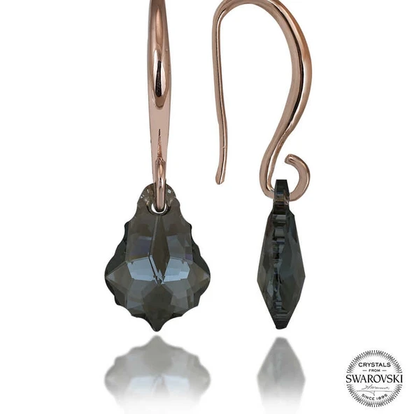 Supertrend Swa Crystal Taşlı Gümüş Yeşil Taşlı Damla Sallantılı Kadın Küpe ürün görseli