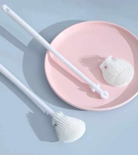 CEYLAN ADAM  Kavanoz ve Biberon Yıkama Fırçası Silikon Beyaz - Resim 4