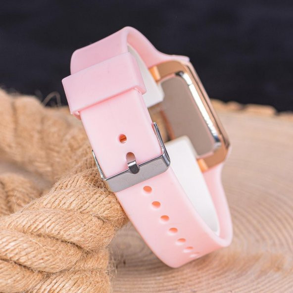 Pinkoli Watch Pembe Renk Dokunmatik Led Ekran Rose Kasa Kız Çocuk Kadın Saati ST-304002 - 2