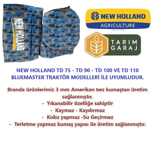 New Holland TD 75-90-100 ve 110 Bluemaster Traktör Branda ve Koltuk Kılıfı Seti - 5