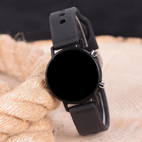 SaaTTino Unisex Siyah Renk Yuvarlak Dijital Led Ekran Silikon Kordonlu Kol Saat ST-304004 - 2