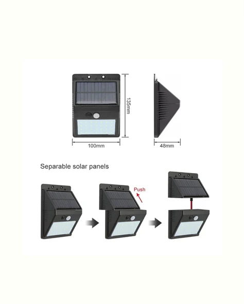 Su Geçirmez 20 LED Solar Aydınlatma | Dış Mekan için PIR Hareket Sensörü ile Akıllı Işık - 4