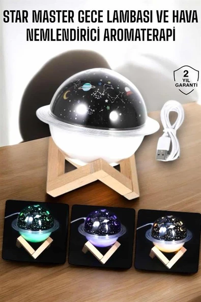Aromaterapi Hava Nemlendirici Masa ve Gece Lambası - Resim 2