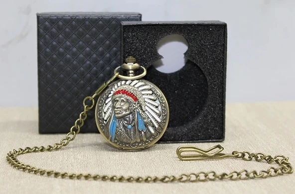 CEYLAN ADAM Özel Kutulu Kızılderili Köstekli Saat Alk4677