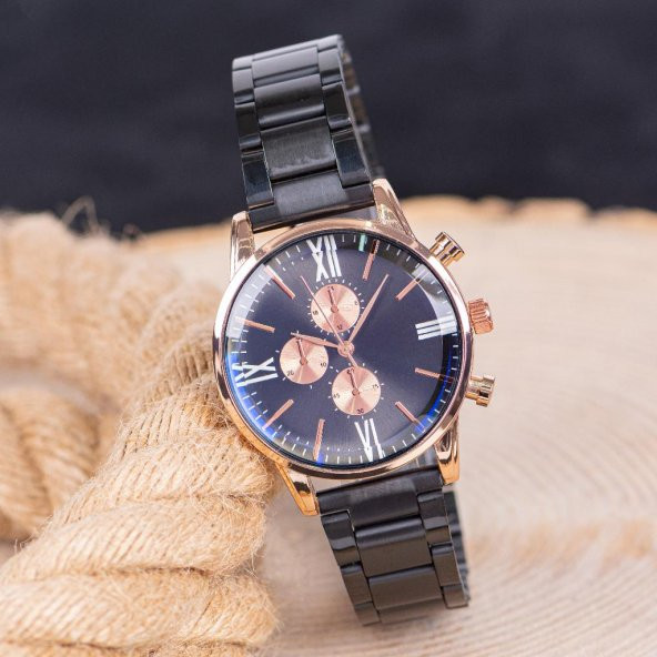 Pinkoli Yeni Model Roma Rakamlı Rose Renk Çelik Kasa Kadın Kol Saati ST-304011 ürün görseli 1