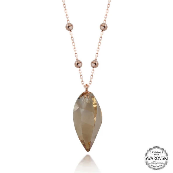 Supertrend Crystal Taşlı Rose Top Zincir Gümüş Kadın Kolye ürün görseli