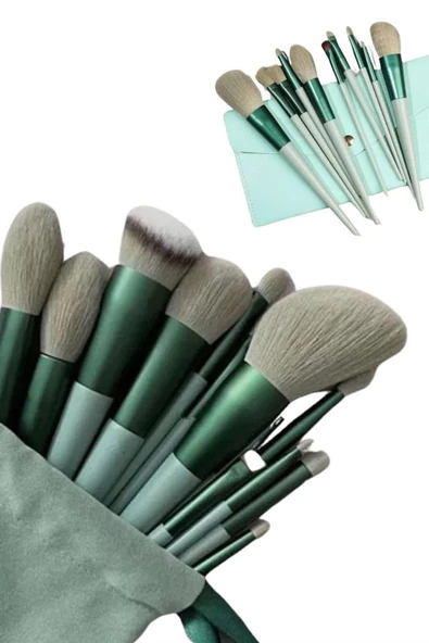 Dayanıklı Makyaj Fırçası Seti 13 Parça Yumuşak Kıllı Fırçalar Allık Fondöten Far Fırçası - 3