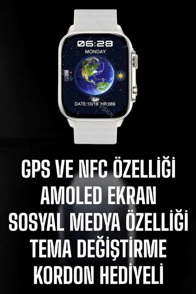Akıllı Saat Android ve İOS Uyumlu NFC Ve GPS Özelliği Arama Cevaplayan ürün görseli