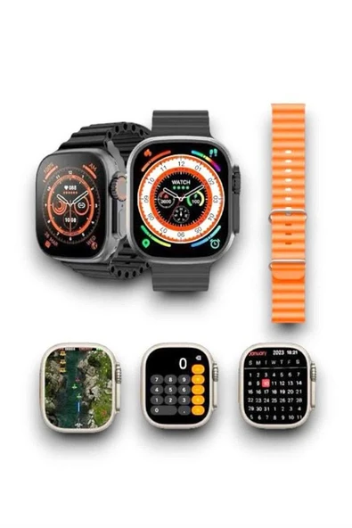 2025 Model Akıllı Saat Çift Kordon Ios Ve Android Arama Cevaplama Sesli Asistan - 3