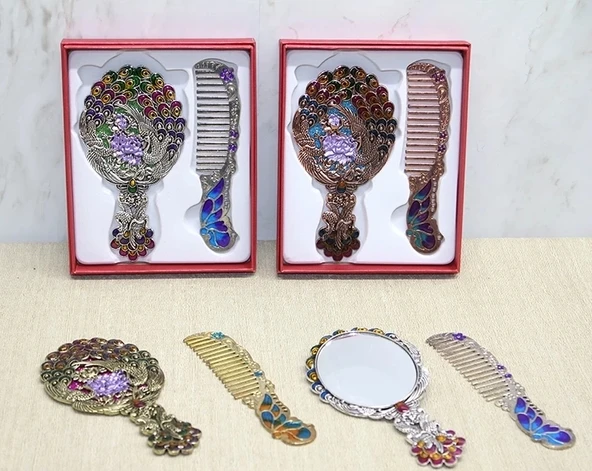 CEYLAN ADAM Tavuskuşu Ayna Ve Tarak Seti Küçük Boy Alk4987 ürün görseli