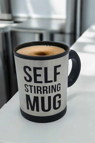 Yazılı Kupa Kendi Kendini Karıştıran Mikser Kupa Termos Bardak - 5