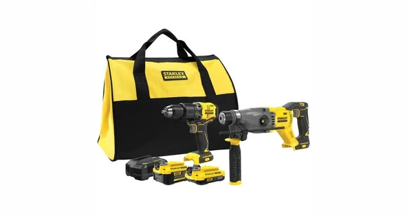 Stanley SFMCK216MDS 18V FATMAX® V20 Kömürsüz Darbeli Matkap ve SDS-Plus Kırıcı (1x4.0 Ah), (1x2.0 Ah) ürün görseli