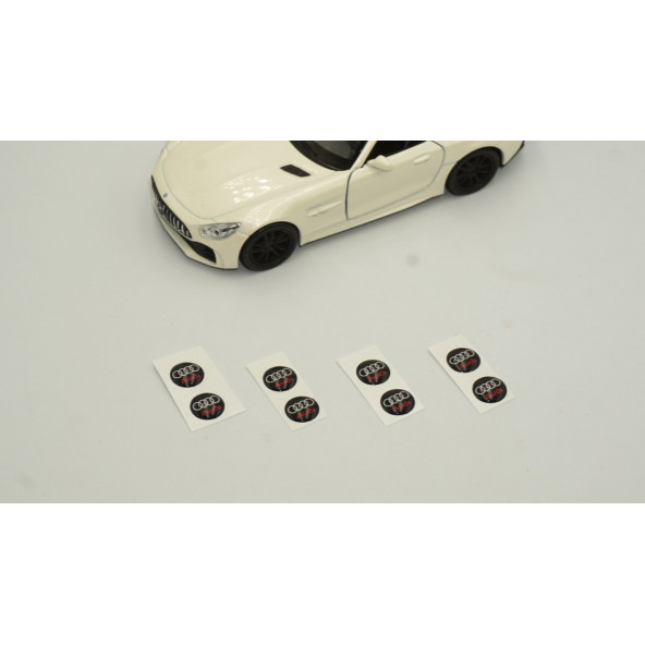 Audi Logo Jant Torpido Direksiyon 9mm Damla Sticker Logo Seti - Resim 3