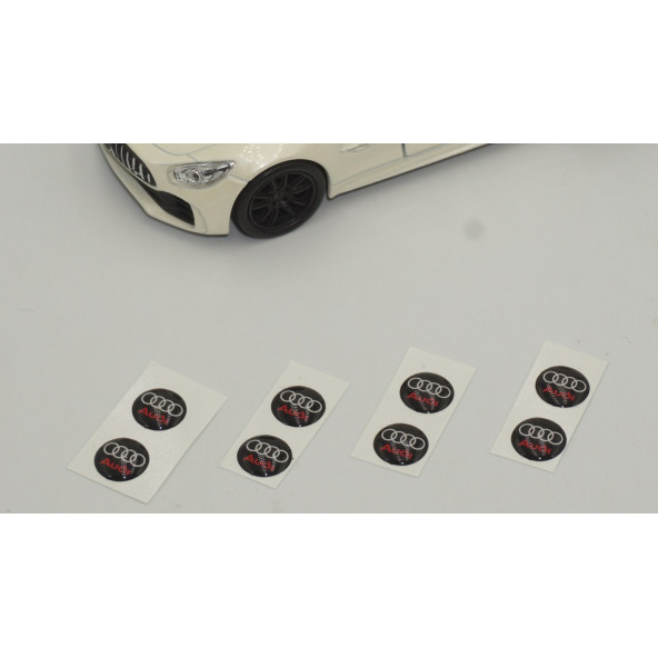Audi Logo Jant Torpido Direksiyon 9mm Damla Sticker Logo Seti - Resim 4