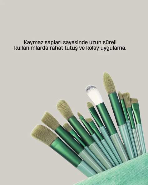 Cilt Dostu Profesyonel Makyaj Fırça Seti Pudra ve Fondöten İçin Uygun - 5