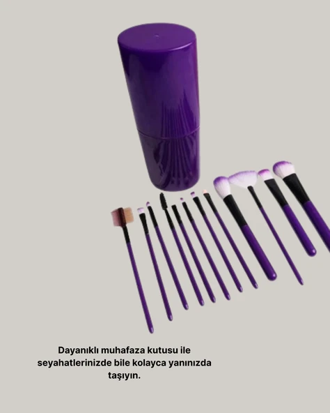 12’li Profesyonel Makyaj Fırça Seti Ultra Yumuşak Sentetik Kıllı - Resim 4