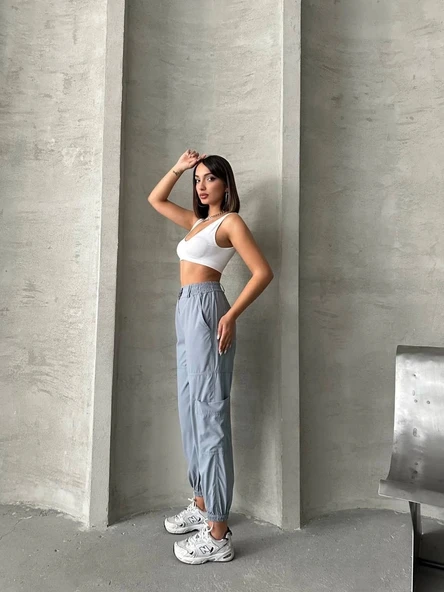 Jogger lastik paça pantolon - Resim 6