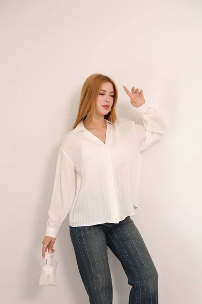 Kendinden çizgili london gömlek ürün görseli